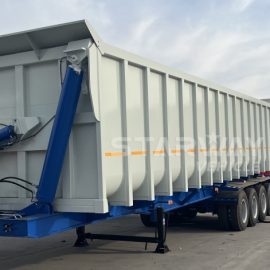 Square Shaped Side Dump Rear End Dump Truck Semi Trailer